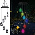 thumbnail image 2 of iMeshbean Solar Wind Chimes Color-changing For Garden, Home, Yard Decorations, Outdoor Light -- Horse oil lamp, 2 of 6