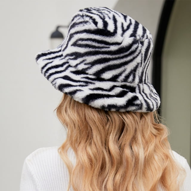 Women Men Plush Hat Warm Soft Bucket Hat Adjustable Winter Spring