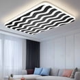thumbnail image 2 of Black Moire Ombre Fluorescent Light Covers, Water Ripple Stripe Farmhouse Magnetic Light Covers for Ceiling Lights, Fluorescent Ceiling Shade Filters for Classroom Bedroom Office 4x2Ft x 4PCS, 2 of 8