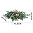 thumbnail image 2 of Christmas Table Centerpiece Decoration with 2 Christmas Candle Holders LED Lights String Lights Battery Operated Artificial Berries Pine Cones for Kitchen Indoor Home Rustic Style 26 Inch, 2 of 6