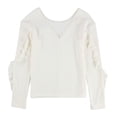 thumbnail image 2 of bar III Womens Ruffle-Sleeve Pullover Blouse, Off-White, Small, 2 of 2
