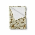 thumbnail image 2 of Beige Soft Flannel Fleece Blanket, Wild Distressed Lilies Floral Background Blooming Petals Bouquet Nature Theme, Cozy Plush for Indoor and Outdoor Use, 60" x 80", White Yellow Beige, by Ambesonne, 2 of 6