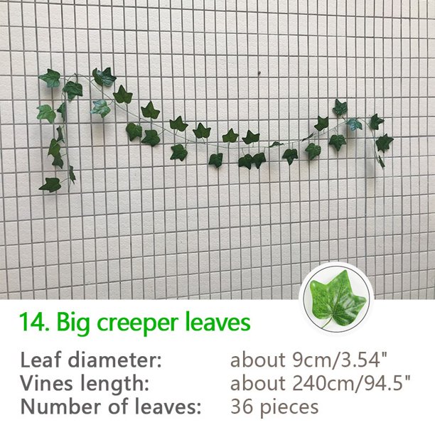 Guirnalda de hojas de hiedra colgante Artificial de seda verde de 240cm, hojas de vid de plantas, 1 Uds., decoración de baño para el hogar, decoración de fiesta de jardín Deng Xun unisex