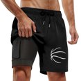 thumbnail image 4 of Letdown Men Basketball Swim Trunks with Compression 9 Inches Breathable Liner Elastic Bottom Pockets for Board Beach Gym Running, 4 of 4