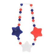 nummy beads red, white & blue stars bJy carrier teether teething accessory toy