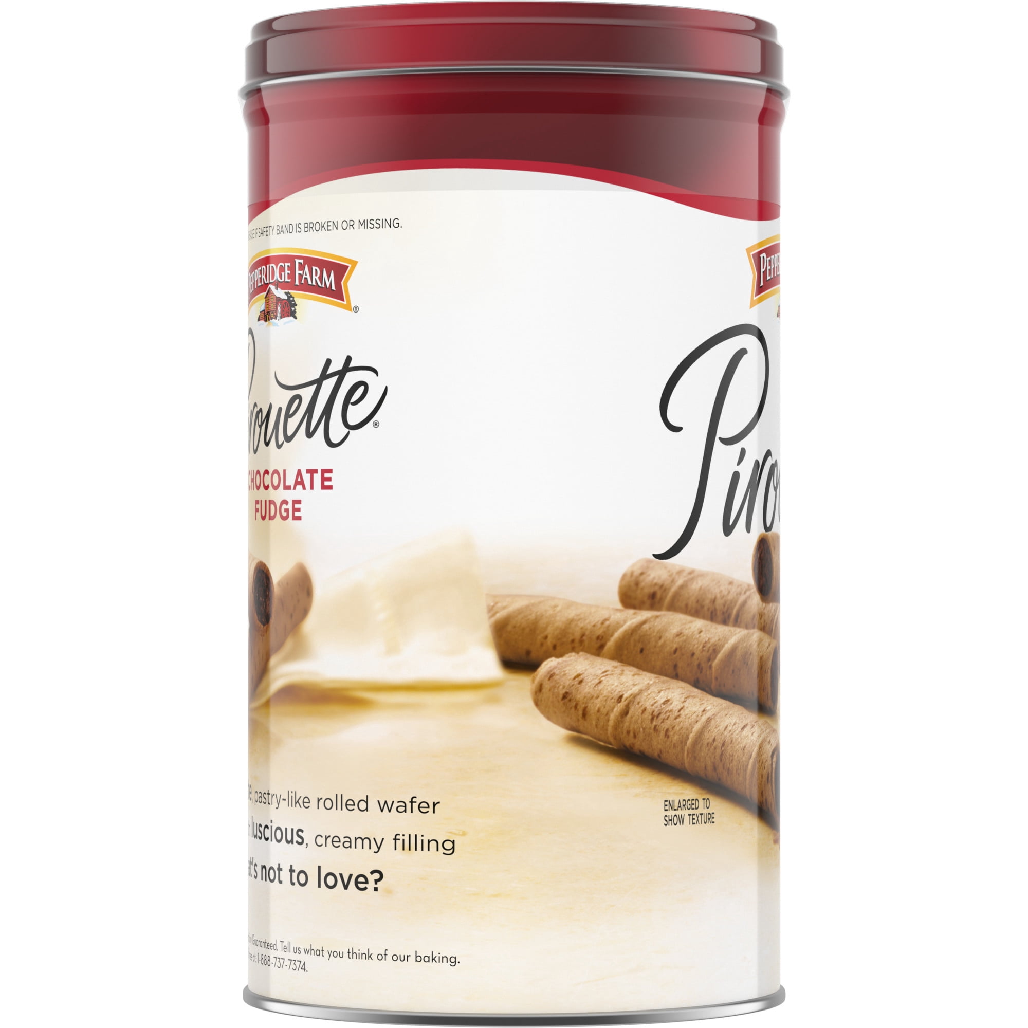 Pepperidge Farm Pirouette Cookies, Chocolate Fudge Créme Filled Wafers, 13.5 oz Tin