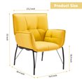 thumbnail image 7 of LAFGUR Modern Accent Chairs, Large Lazy Chair, Upholstered Side Armchairs with Steel Frame Legs, Leisure Sofa Chair for Living Room Bedroom,Yellow, 7 of 7