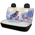 thumbnail image 2 of Pzuqiu Car Seat Covers Full Set Polyester, Compatible with Van Seats Car Interiors, for Cars Trucks, Wolf Family, 2 of 10