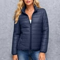 thumbnail image 2 of Sexlip Women's Puffer Jackets Quilted Packable Puffy Coats Lightweight Winter Warm Zip Up Down Jacket Stand Collar Blue S, 2 of 6