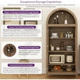 thumbnail image 5 of TYBOATLE 71" Tall Arched Pantry Cabinet with Innovative Drawer, Kitchen Cabinet with Anti-Tipping Device and Glass Door, Versatile Cupboard for Kitchen, Dining, Natrual, 5 of 9