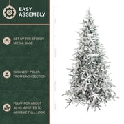Fraser Hill Farm 7.5-Ft Flocked Mountain Pine Artificial Christmas Tree, FFMP075-0SN