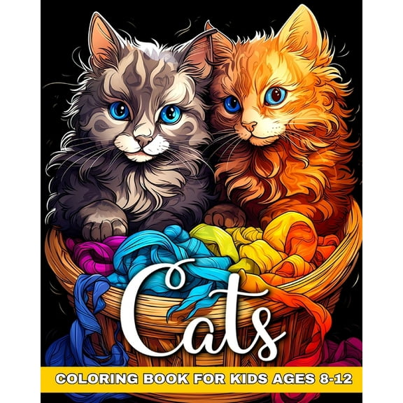 Cats Coloring Book for Kids Ages 8-12: Cat Coloring Pages with Majestic Feline Designs to Color, (Paperback)