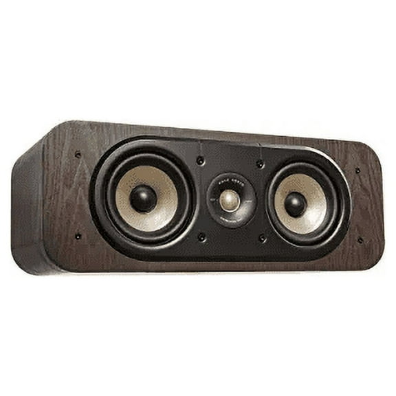 Polk Signature Elite ES30 Center Channel Speaker - Hi-Res Audio Certified and Dolby Atmos & DTS:X Compatible, 1" Tweeter & Two 5.25" Woofers, Dual Power Port for Effortless Bass, Contemporary Walnut