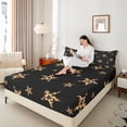 thumbnail image 4 of Castle Fairy Leopard Print Stars Print Twin Sheet Sets for Kids Teens,Old Fashion Bedding, 4 of 7