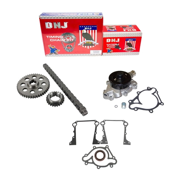DNJ TK1130WP Timing Chain Kit with Water Pump Fits Cars & Trucks 93-03 Dodge 3.9L V6 OHV 12V