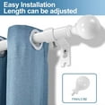 thumbnail image 6 of Urbanest Single Curtain Rod with 24 Clip Rings & Decorative Ball Finials – Classic Metal Window Drapery Rod Set, Heavy-Duty & Adjustable, 5/8" Diameter, 84" to 120", Glossy White, 6 of 7