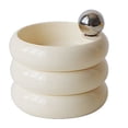 thumbnail image 1 of Joyero giratorio de melamina, multifuncional, multicapa, para escritorio, para pendientes y collares, color blanco lechoso., 1 of 12