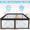 thumbnail image 6 of G TALECO GEAR Large Baby Playpen with Mat, Foldable Playpen for Babies and Toddlers, Portable Travel Play Yard, 50"x71", Black, 6 of 6