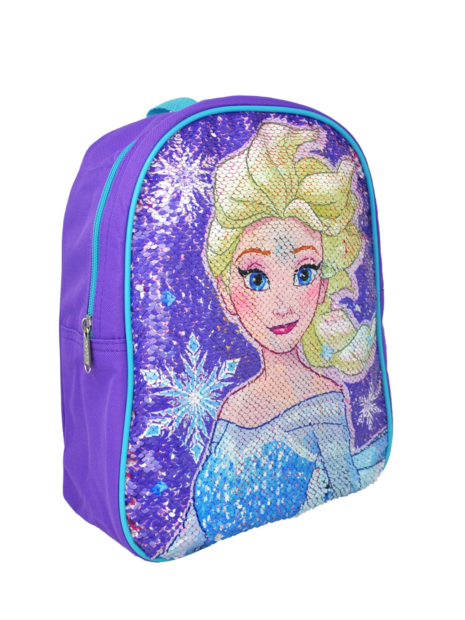 Frozen Girls 12" Small Backpack with Reversible Sequins Elsa Anna Purple - image 3 of 4