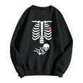 thumbnail image 3 of Pregnant Halloween Sweatshirts for Women 2025 Crewneck Pregnancy Announcement Skeleton Graphic Sweatshirt Pullover Top, 3 of 6