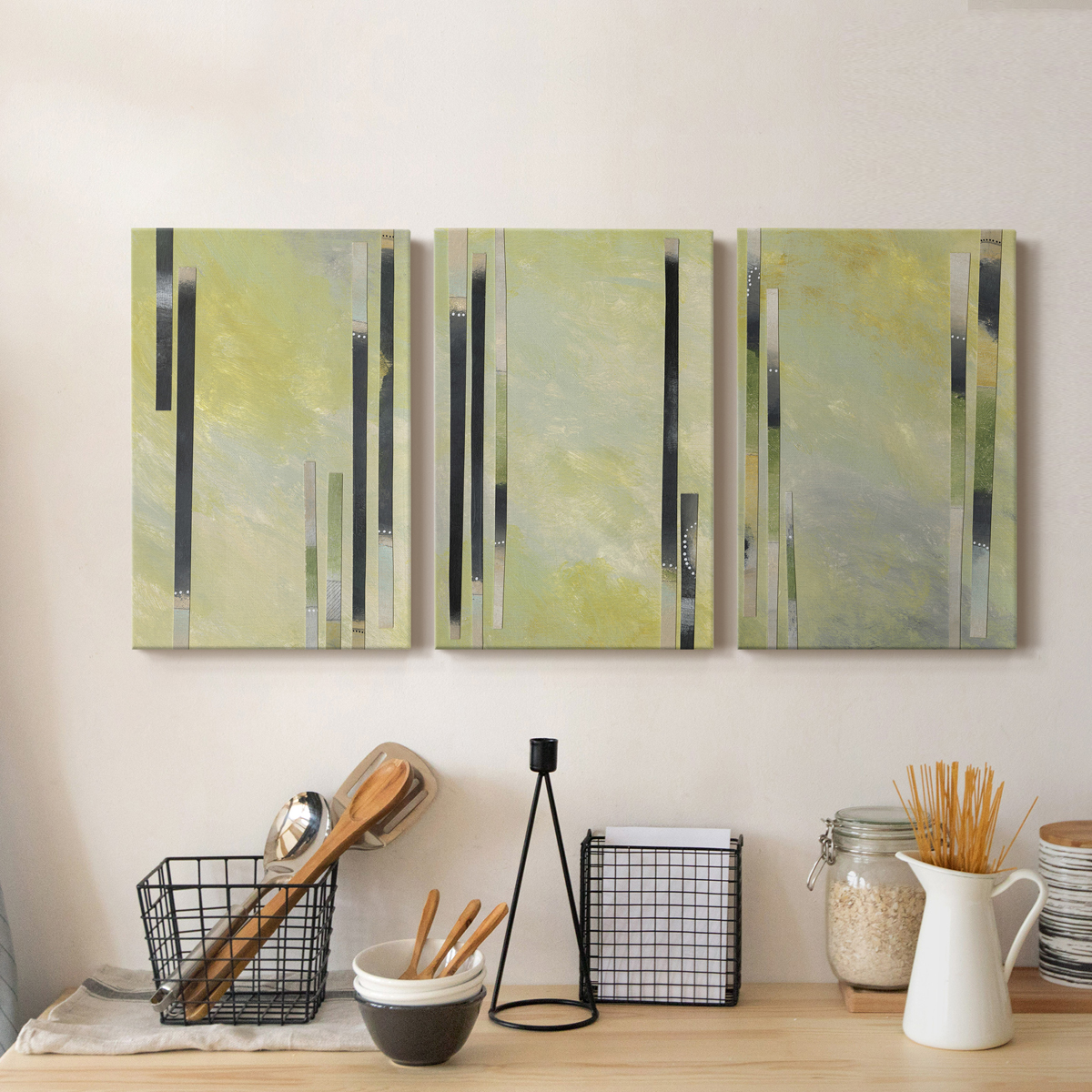 Neutral Assemblage I Premium Gallery Wrapped Canvas - Ready to Hang - 8 x 12 Each