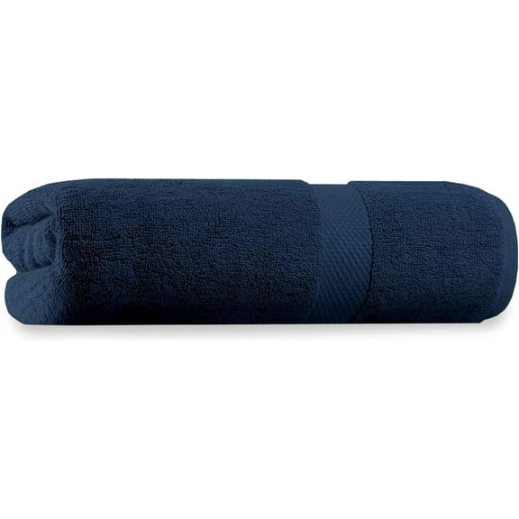 Delara Organic Cotton Bath Sheet 36"x70" 650 GSM Plush Soft Absorbent Quick-Dry Towel, GOTS & OEKO-TEX Certified, Navy Blue
