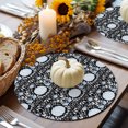 thumbnail image 6 of Fall Abstract Round Braided Placemats Set of 4, Pumpkin Flower Leaves Dot Black Heat Insulation Place Mats Washable Non-Slip Table Mats for Kitchen Dining Party, 13 Inches, 6 of 9