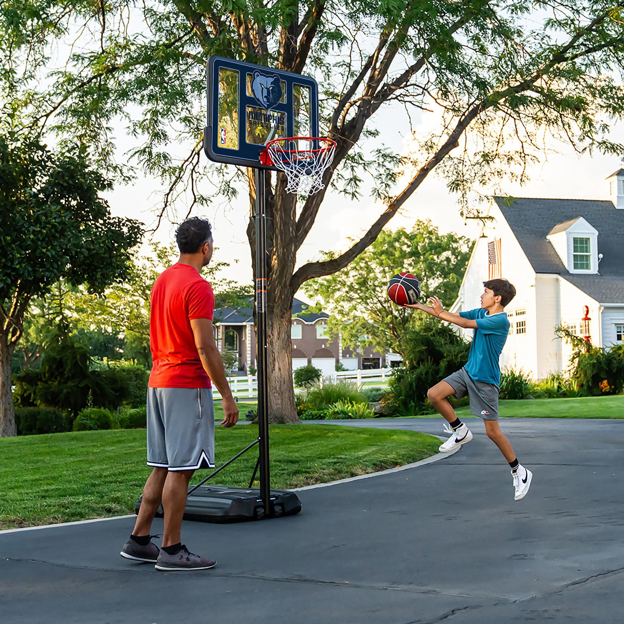 Lifetime NBA Memphis Grizzlies 44" Portable Basketball Hoop with Wheels - 7.5 to 10 Ft Adjustable Height