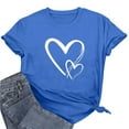 thumbnail image 7 of Erwazi Women's Valentine's Day T-Shirt Heart Print Crew Neck Short Sleeve Casual Summer Top, 7 of 7