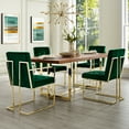thumbnail image 2 of Karl Hunter Green/Gold Velvet Dining Chairs, Pack of 2 - Button Tufted, Armless, Gold Frame, 2 of 9