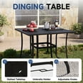thumbnail image 3 of ELPOSUN 37" Square Outdoor Patio Dining Table with Umbrella Hole for 4-Person, All-Weather Metal Furniture, Black, 3 of 5