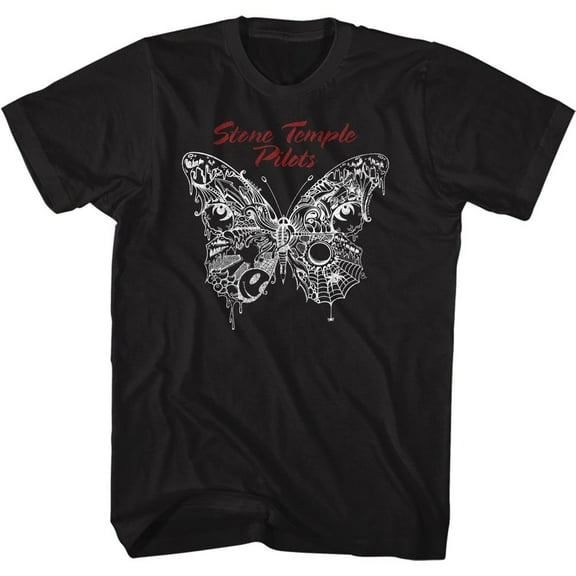 Stone Temple Pilots Butterfly Black Adult T-Shirt