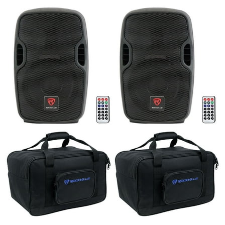 (2) Rockville BPA8 8" 600w DJ PA Speakers w Bluetooth bags