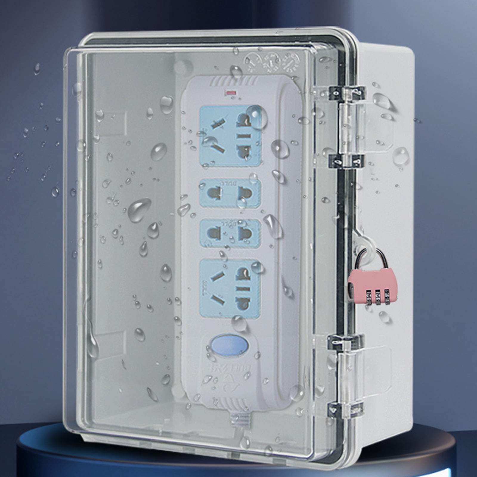 Waterproofed Electrical Box Lockable Design for Outdoor Use ABS Construction Protects Against Rain Dusts