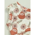 thumbnail image 4 of Toddler Kids Girls Summer Outfits Bull Head Floral Print One Shoulder Tank Tops and Casual Elastic Flared Pants Set, 4 of 6