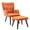 Orange, variant on Modern Accent Chair and Ottoman Set, Home Leisure Chair with Footrest, Comfy Upholstered Armchair with Soft Back, Reading Chair with Solid Wood Legs for Living Room Bedroom, Beige, D5469
