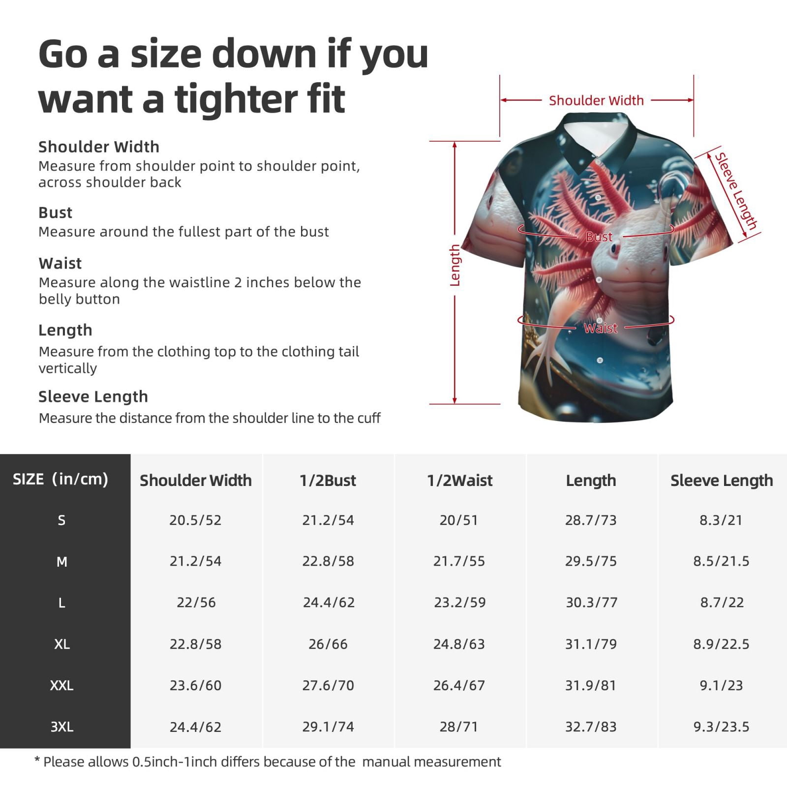 Logiee Bubbles Axolotl Fantasy Print Mens Hawaiian Shirts,Loose-Fit Short Sleeve Button Down Tropical Aloha Beach Shirt,Summer Vacation Wedding Tops,XX-Large