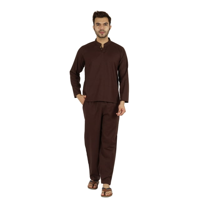 Inkmeso SolidNightwearSet For Men's Short Sleeve Pjs Loungewear Sets Soft Cotton Designer Sleepwear