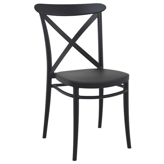Siesta Exclusive ISP254-BLA Chaise d'Extérieur en Résine Croisée Noire - Ensemble de 2