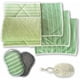 thumbnail image 1 of Paño de microfibra de bambú 8 piezas, 3 esponjas GRATIS para limpiar, pulir ventanas, encimeras, placas de inducción, platos, automóviles, vasos Juego de paños de cocina Paños de esponja, 1 of 5