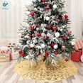 thumbnail image 3 of Deago Christmas Tree Skirt 48 Inches Snowy Pattern Large Christmas Tree Mat with Merry Christmas Stocking for Xmas Holiday Decoration Indoor Outdoor (Gold), 3 of 9