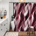 thumbnail image 2 of Cortina de ducha Ruelvth Burgundy moderna abstracta Ombre 180x200 cm, 2 of 8
