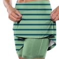 thumbnail image 5 of BiZtdJrK Women's Summer Mini Skirts Striped High Waisted Golf Tennis Skorts Lightweight Fitted Casual Skort Stretchy Running Workout Skirt with Pockets Green XXL, 5 of 7