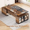 thumbnail image 5 of 77.1" Large Electric Standing Desk with 3 Drawers and Storage Cabinet, Height Adjustable Executive Desk for Home Office Desk, 5 of 7