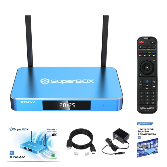 SuperBox S7 Max 64GB Fully Loaded,6K Powerful Smart TV Box Super Box S7pro for TV, including Time Shift/Parental Control /Voice Remote Control
