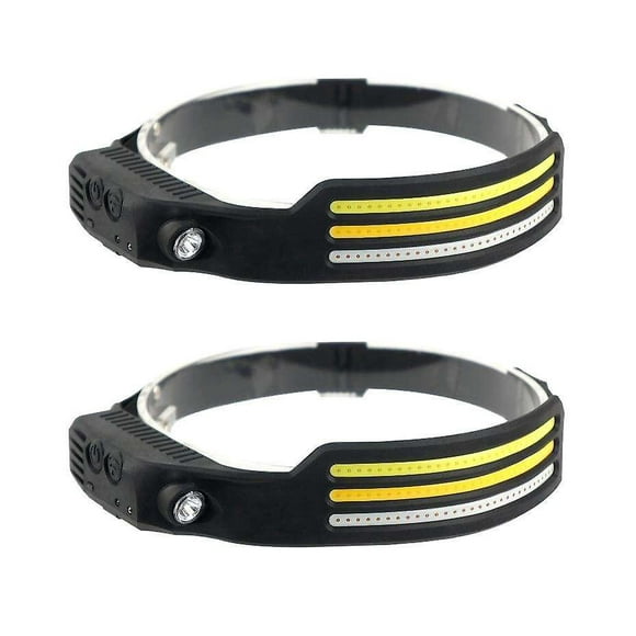Rechargeable Headlamp with Brightbeam, 2 Pack - Waterproof LED Headlamp with Motion Sensor, 10 Modes