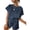 Navy blue, variant on Women Loungewear Set Short Sleeve Tops & Shorts 2 Piece Outfits Set with Pockets