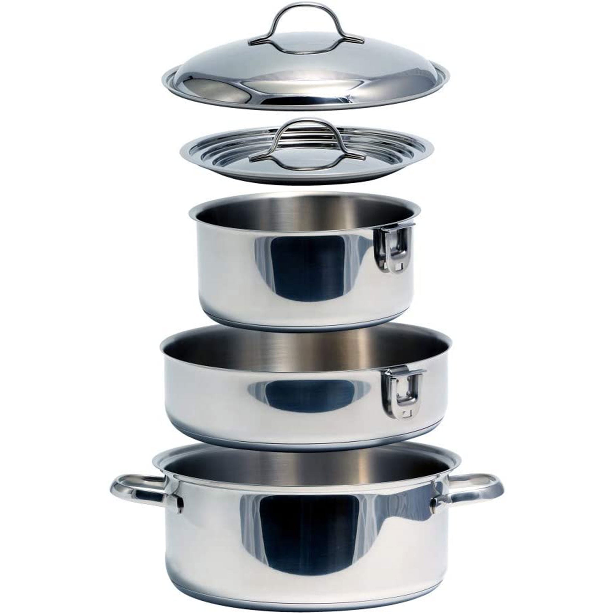 Camco Premium Ceramic Nesting Cookware Set- Non Stick Pans and Pots with Removable Handles, Space Efficient Excellent for RVs and Compact Kitchens, 7-Piece Set (43920)