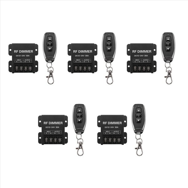 5X 12V LED Dimmer Brillo Inalámbrico Controlador Remoto de 3 Teclas DC 12V- 24V 30A 360W 720W para 5050 3528 Luces de Tira de Un Solo Color