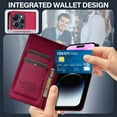 thumbnail image 4 of Multifunctional Magnetic Flip Leather wallet Phone Case iPhone 17 Pro Max 17 Air 16 Plus  15 Pro 14 13 Mini 12/12Pro 11 16Promax Card Slots Cover, 4 of 9